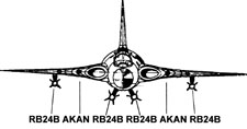 J35D med RB24B (efter 1978 RB24J) och AKAN fr jaktkuppdrag