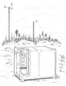 Sndtagarens installationsplats FSS, antenn i den hgra masten