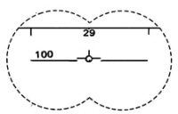 SI presentation i Optisk landningsmod med riktprick och banvinkelsymbol