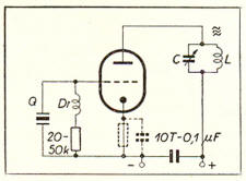 Kristallstyrd oscillator med triod