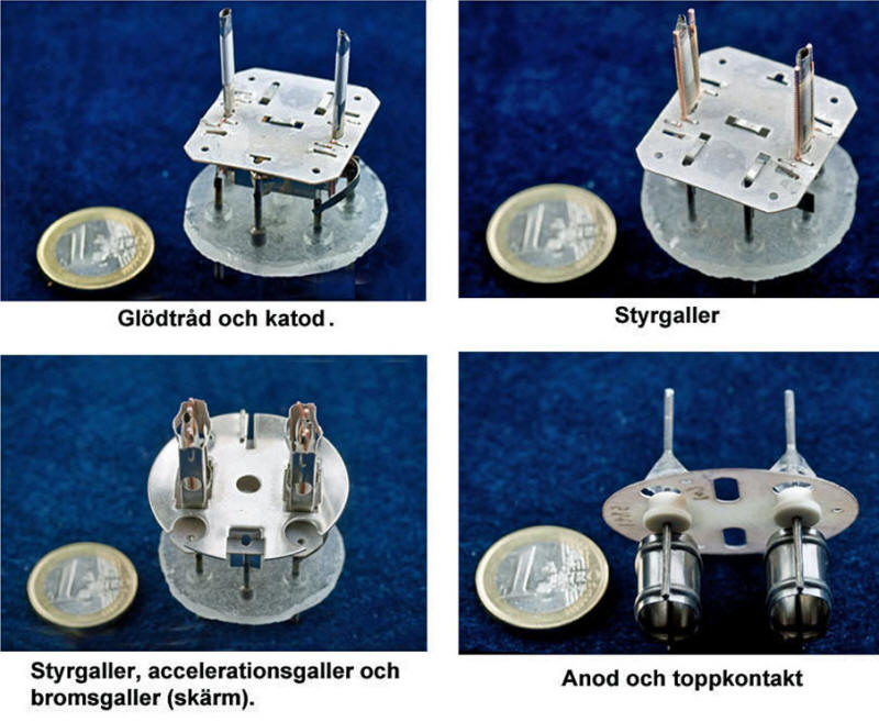 Dubbelpentod 832A Elektrodsystem