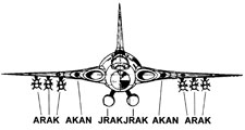 J35D med ARAK, JRAK och AKAN för attackuppdrag.