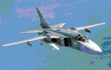 En typ av Attackflygplan, Su-24 FENCER som skulle bekmpas med JA37