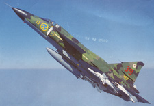 JA37 Viggen med RB71 och RB74